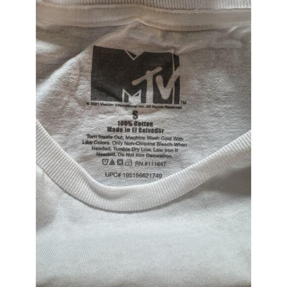 MTV Shirt Mens Small White Tie Dye Graphic Music Television Tee 100% Cotton - Picture 6 of 6